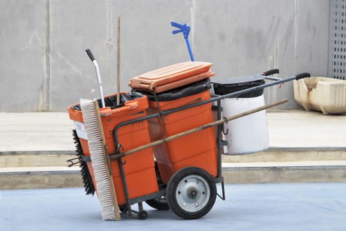 Business waste removal crew outside a Shortlands shopfront